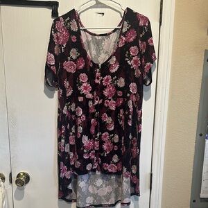 Disney’s Sleeping Beauty design with Floral Black and Pink print Women's Top